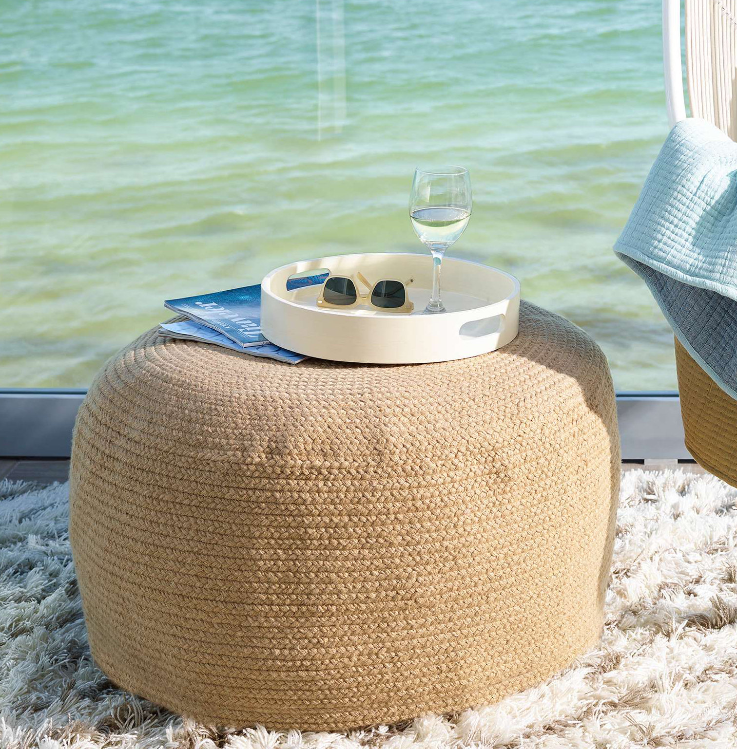 Outdoor pouf set discount